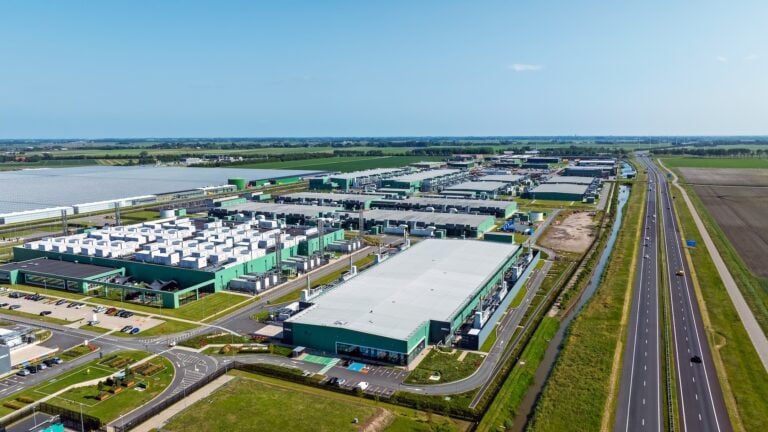 Large data center complex in a rural landscape in Europe