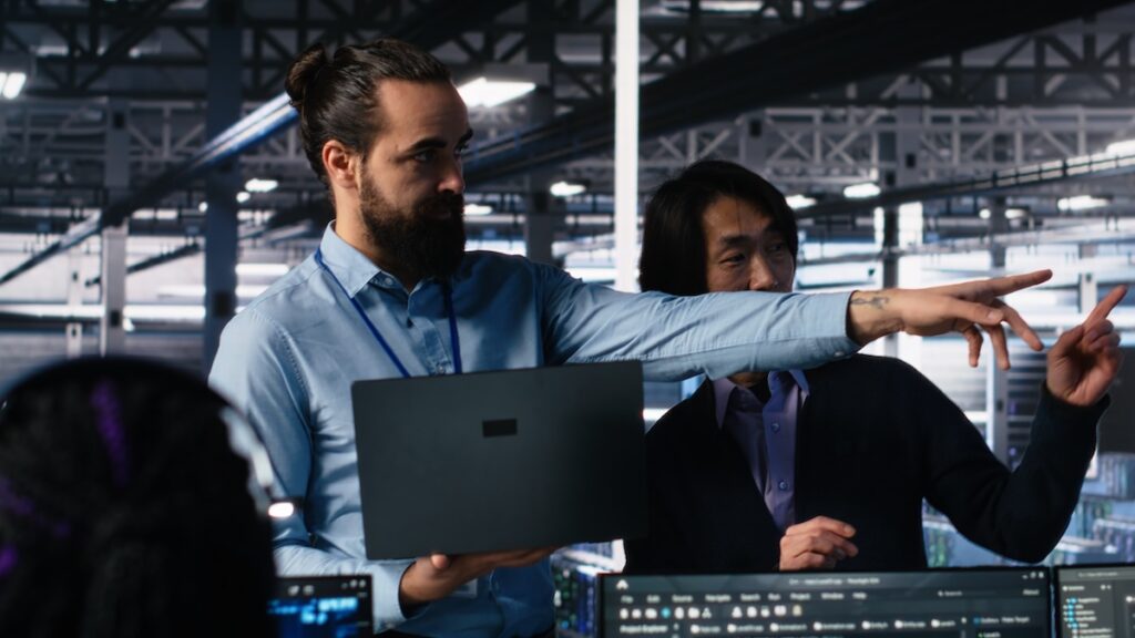 Team of data center engineers 