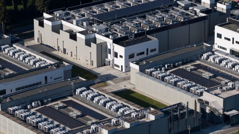 Close up details of data center, computing center, high consumption electricity.